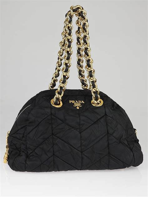 Prada Tessuto Chevron Quilted Bowler Bag 